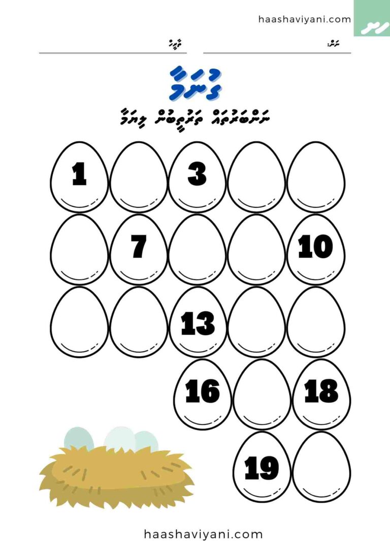 ނަންބަރުތައް ލިޔަމާ