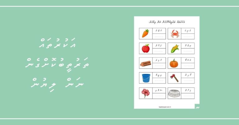 އަކުރުތައް ތަރުތީބުކޮށްގެން ނަން ލިޔުން